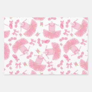 Feuille De Papier Cadeau Ballerina et Tutu Motif