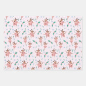 Feuille De Papier Cadeau Ballerina Reindeer et Bows Noël (Devant)