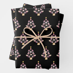 Feuille De Papier Cadeau Ballet Animaux Ballerina sapin de Noël