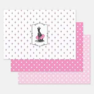 Feuille De Papier Cadeau Ballet Ballerina Princesse Greyhound Chig (noir)