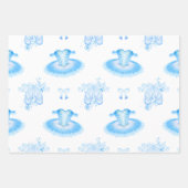 Feuille De Papier Cadeau Ballet bleu Anniversaire Chaussures Tutu & Pointe (Devant 3)