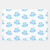 Feuille De Papier Cadeau Ballet bleu Anniversaire Chaussures Tutu & Pointe (Devant 2)