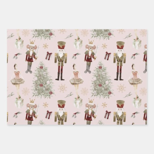 Feuille De Papier Cadeau Ballet Suite Nutcracker (Devant 2)