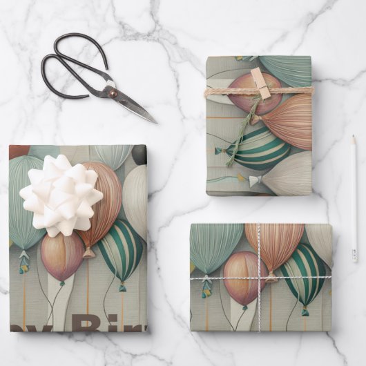 Feuille De Papier Cadeau Ballons (Recto)