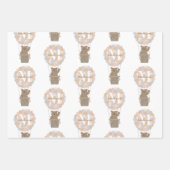 Feuille De Papier Cadeau Ballons à air chaud de l'ours mou Monogramme Neutr (Devant 3)