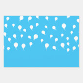 Feuille De Papier Cadeau Ballons blancs sur bleu pastel (Devant 3)