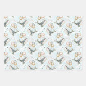 Feuille De Papier Cadeau Ballons De Baleine Pastel Sous La Mer (Devant 3)