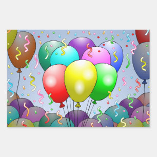 Feuille De Papier Cadeau Ballons de fête colorés