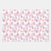 Feuille De Papier Cadeau Ballons de fête d'anniversaire mignons rose fille (Devant 2)