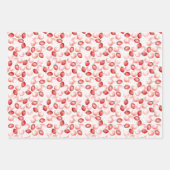 Feuille De Papier Cadeau Ballons roses et fraises rouges Berry doux (Devant 2)