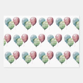 Feuille De Papier Cadeau Ballons Stars et bannières (Devant)