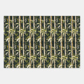 Feuille De Papier Cadeau Bambou ivoire et or (Devant)