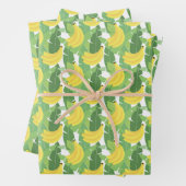 Feuille De Papier Cadeau Banana Leaves et Fruit Pattern (En situation)