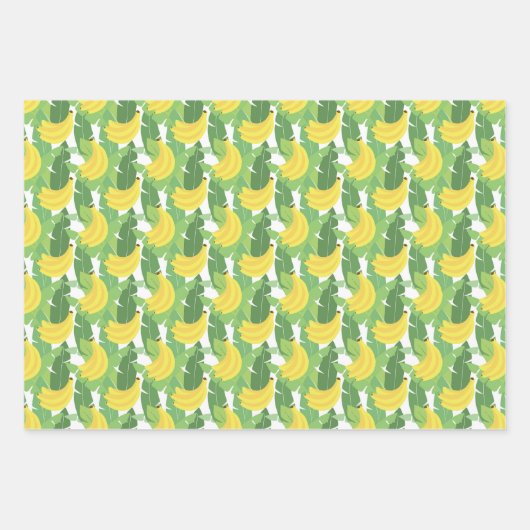 Feuille De Papier Cadeau Banana Leaves et Fruit Pattern (Devant)