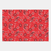 Feuille De Papier Cadeau Bandana Bleu Rouge classique Motif amusant (Devant)