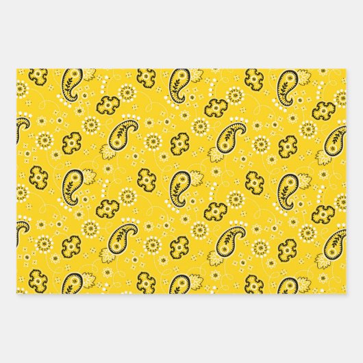 Feuille De Papier Cadeau Bandana Jaune Orange Vert Moderne Classique Amusan (Devant 2)