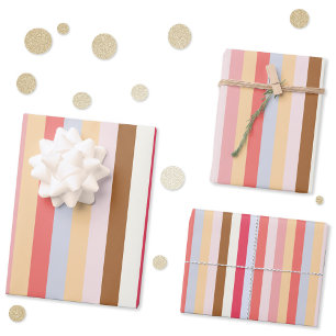 Feuille De Papier Cadeau Bande de bonbons Pastel moderne
