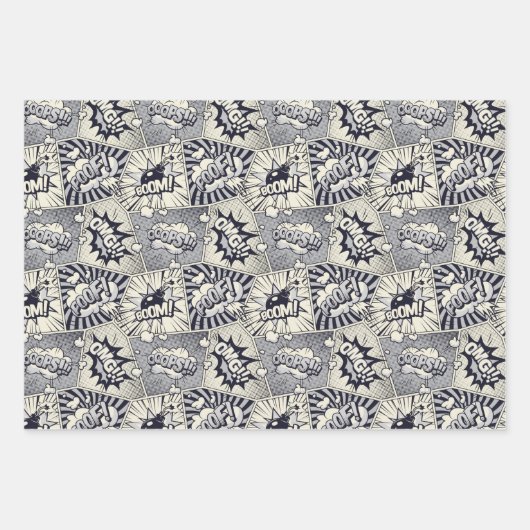 Feuille De Papier Cadeau Bande dessinée Bubbles Pop Art (Devant)