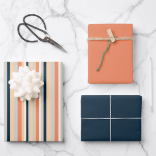 Feuille De Papier Cadeau Bande verticale colorée