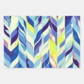 Feuille De Papier Cadeau Bandes Abstraites multicolores (Devant)