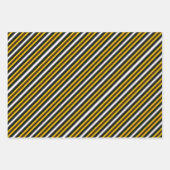 Feuille De Papier Cadeau Bandes arc-en-ciel blanc jaune (Devant)