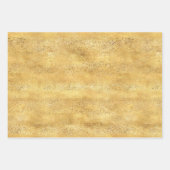 Feuille De Papier Cadeau Bandes brillantes d'or (Devant 3)
