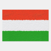 Feuille De Papier Cadeau Bandes de ciment rouge, vert et blanc (Devant)