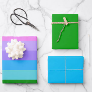 Feuille De Papier Cadeau Bandes de couleurs de sirène