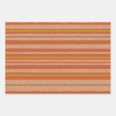 Feuille De Papier Cadeau Bandes de maillage orange rétro (Devant 3)