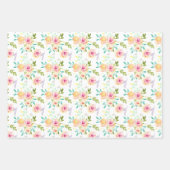 Feuille De Papier Cadeau Bandes de menthe Floral Chic (Devant 3)
