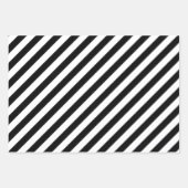 Feuille De Papier Cadeau Bandes Diagonales Noires Et Blanches (Devant 2)