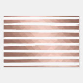 Feuille De Papier Cadeau Bandes dorées roses modernes minimes xmas (Devant)
