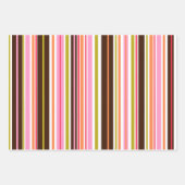 Feuille De Papier Cadeau Bandes et fleurs rétro Motifs rétro (Devant)