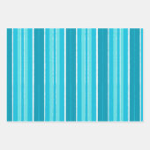 Feuille De Papier Cadeau Bandes géométriques vertes rouges et bleues (Devant 2)