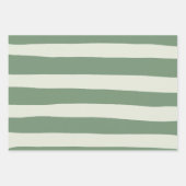 Feuille De Papier Cadeau Bandes inégales - Vert (Devant 2)