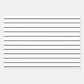 Feuille De Papier Cadeau Bandes Minces Noires Et Blanches (Devant)