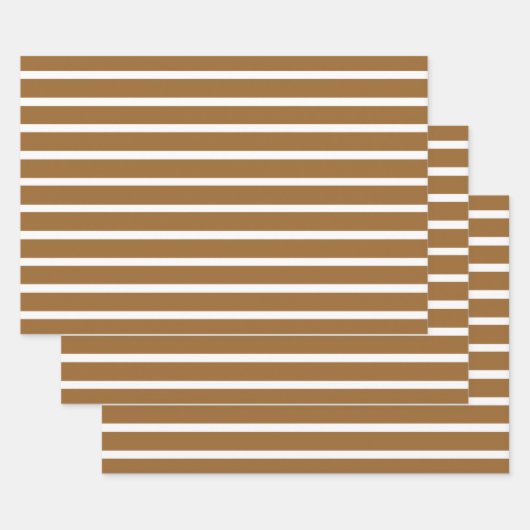 Feuille De Papier Cadeau Bandes neutres de muscade (Lot)