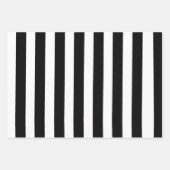 Feuille De Papier Cadeau Bandes noires et blanches (Devant 2)