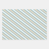 Feuille De Papier Cadeau Bandes pastel bleues, blanches et bleues (Devant 2)