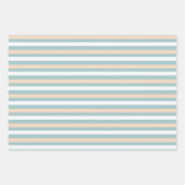 Feuille De Papier Cadeau Bandes pastel bleues, blanches et bleues (Devant)