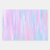 Feuille De Papier Cadeau Bandes Peintes Turquoise Rose violet (Devant)