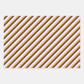 Feuille De Papier Cadeau Bandes pourpres et dorées (Devant 3)