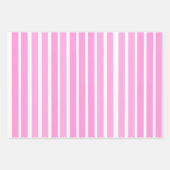 Feuille De Papier Cadeau Bandes roses et blanches (Devant 3)