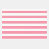 Feuille De Papier Cadeau Bandes roses et blanches douces (Devant 3)