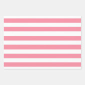 Feuille De Papier Cadeau Bandes roses et blanches douces (Devant 2)