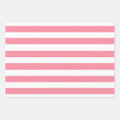 Feuille De Papier Cadeau Bandes roses et blanches douces (Devant)