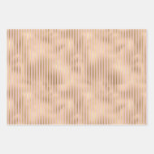 Feuille De Papier Cadeau Bandes roses et or (Devant)