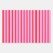 Feuille De Papier Cadeau Bandes roses et rouges (Devant 2)