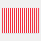 Feuille De Papier Cadeau Bandes rouges et blanches (Devant)