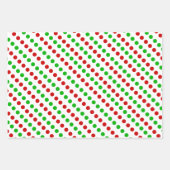 Feuille De Papier Cadeau Bandes rouges vertes points Joyeux typographie de  (Devant 2)